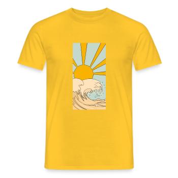 Sun and Waves - T-shirt homme - jaune - Devant - AI Model Male 178 dark (178cm)