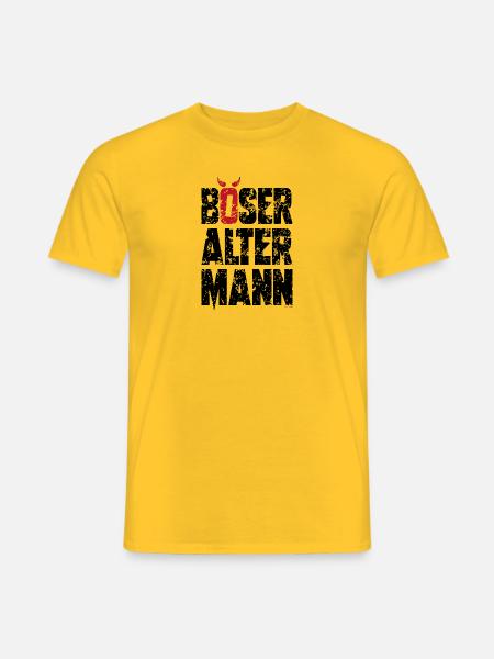 Böser alter Mann (Schwarz) - Männer T-Shirt - Gelb