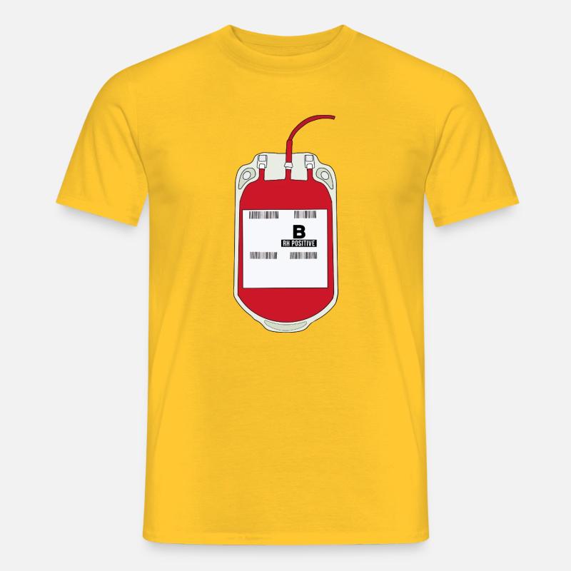 B Positiver Blutbeutel - Männer T-Shirt - Gelb