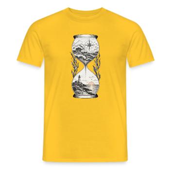 Meeresuhr mit Leuchtturm Kompass - Männer T-Shirt - Gelb - Vorne - AI Model Male 178 dark (178cm)