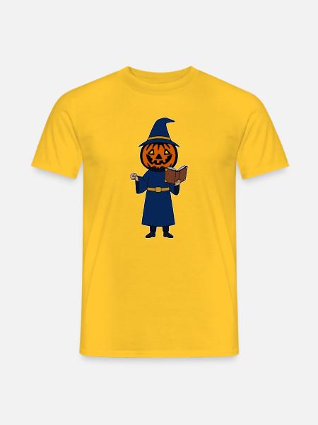 Kürbis-Hexe gruselig Magie - Männer T-Shirt - Gelb