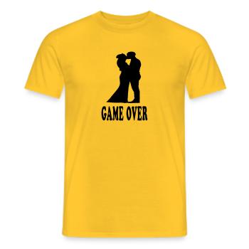 Game Over Wedding - Männer T-Shirt - Gelb - Vorne - AI Model Male 178 dark (178cm)