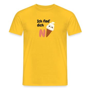 Ich find dich nice - good vibes design - Männer T-Shirt - Gelb - Vorne - AI Model Male 178 dark (178cm)