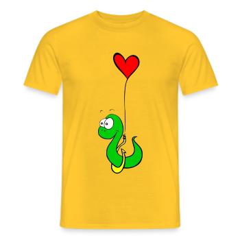 asticot amoureux - T-shirt homme - jaune - Devant - AI Model Male 178 dark (178cm)