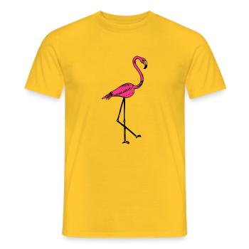 flamingo - Männer T-Shirt - Gelb - Vorne - AI Model Male 178 dark (178cm)
