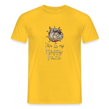 Angry face face cartoon happy face cartoon - Men's T-Shirt - yellow - Front - AI Model Male 178 dark (178cm)