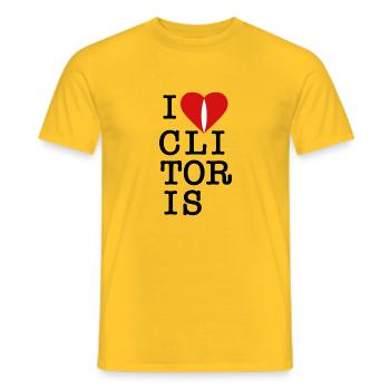 I LOVE CLITORIS ! - T-shirt homme - jaune - Devant - AI Model Male 178 dark (178cm)