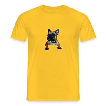 Français Bulldog, Frenchie, Bully, Cadeau - T-shirt homme - jaune - Devant - AI Model Male 178 dark (178cm)