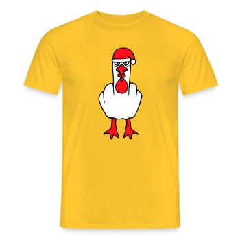 Seagull Middle Finger Fuck You Angry Christmas - Men's T-Shirt - yellow - Front - AI Model Male 178 dark (178cm)