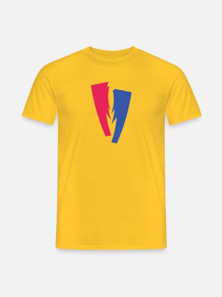 Farbduett aus Rot und Blau - Männer T-Shirt - Gelb