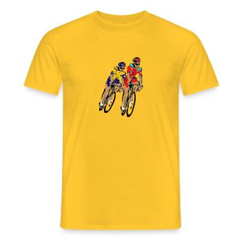 Tour cyclist - Men's T-Shirt - yellow - Front - AI Model Male 178 dark (178cm)