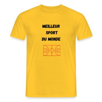 Best sport - T-shirt homme - jaune - Devant - AI Model Male 178 dark (178cm)