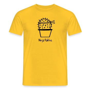Ninja Kaktus - sehr gefährlich - Männer T-Shirt - Gelb - Vorne - AI Model Male 178 dark (178cm)