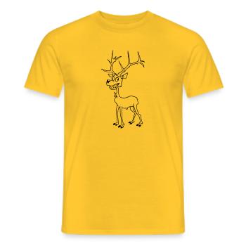 Lustiger Hirsch - Männer T-Shirt - Gelb - Vorne - AI Model Male 178 dark (178cm)