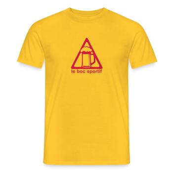 boc sportif humour alcool biere - T-shirt homme - jaune - Devant - AI Model Male 178 dark (178cm)