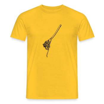 fork - Men's T-Shirt - yellow - Front - AI Model Male 178 dark (178cm)