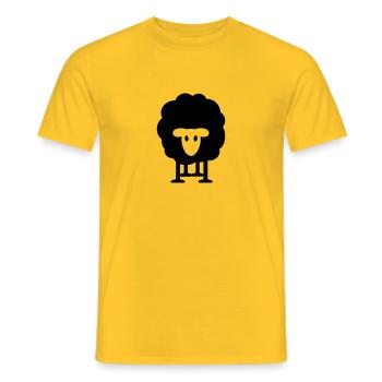 dickes Schaf schwarzes Schaf Herde Schäfer knuffig - Männer T-Shirt - Gelb - Vorne - AI Model Male 178 dark (178cm)