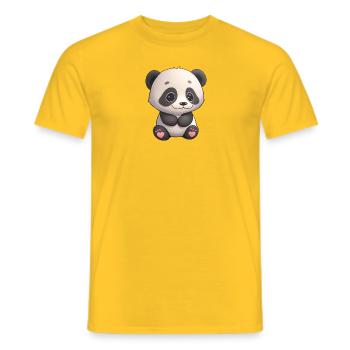 Totally cute panda bear - Men's T-Shirt - yellow - Front - AI Model Male 178 dark (178cm)