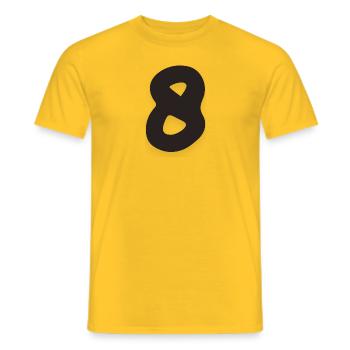 8 - Männer T-Shirt - Gelb - Vorne - AI Model Male 178 dark (178cm)