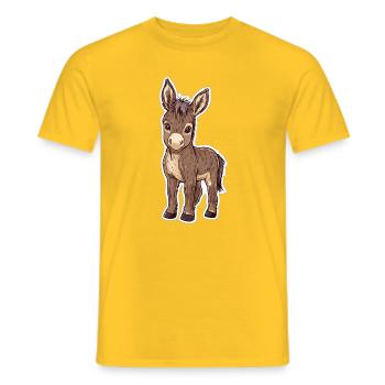 Esel - Männer T-Shirt - Gelb - Vorne - AI Model Male 178 dark (178cm)