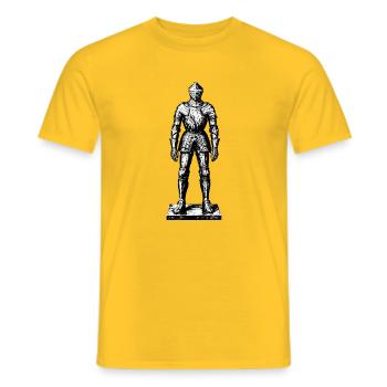 Mittelalterliche Ritterrüstung – Gravurstil - Männer T-Shirt - Gelb - Vorne - AI Model Male 178 dark (178cm)