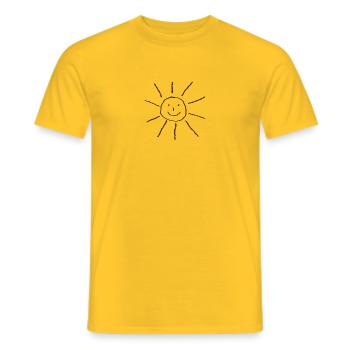 Dear Sun Children's Drawing - Men's T-Shirt - yellow - Front - AI Model Male 178 dark (178cm)