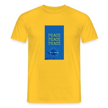 Peace not war - Männer T-Shirt - Gelb - Vorne - AI Model Male 178 dark (178cm)