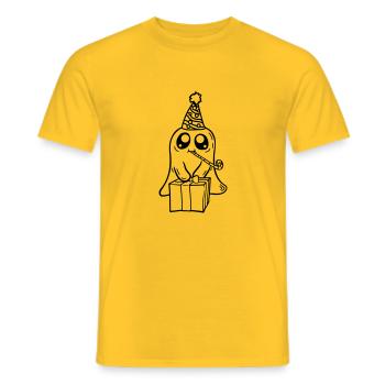 Dear Geist celebrates birthday - Men's T-Shirt - yellow - Front - AI Model Male 178 dark (178cm)