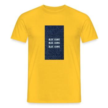 Blue Denim Vintage Typography Clothing Fashion - Men's T-Shirt - yellow - Front - AI Model Male 178 dark (178cm)