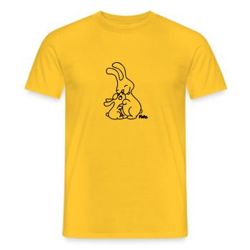 Hase und Häschen - Men's T-Shirt - yellow - Front - AI Model Male 178 dark (178cm)