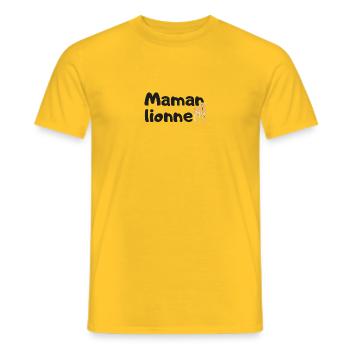 Maman lionne - T-shirt homme - jaune - Devant - AI Model Male 178 dark (178cm)