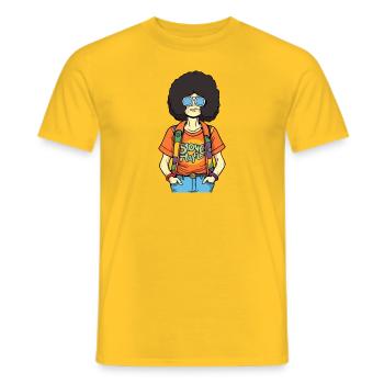 Marc the hippie - Men's T-Shirt - yellow - Front - AI Model Male 178 dark (178cm)
