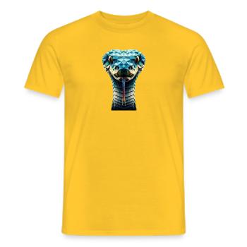 Schlange im Polygon-Stil - Männer T-Shirt - Gelb - Vorne - AI Model Male 178 dark (178cm)