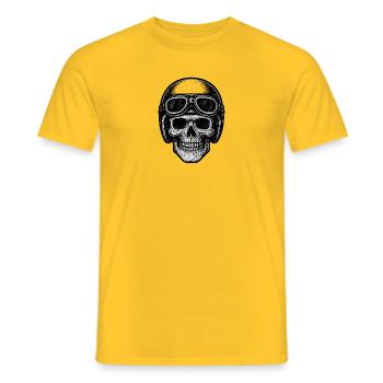 Flieger Totenschädel in schwarz-weiß - Männer T-Shirt - Gelb - Vorne - AI Model Male 178 dark (178cm)