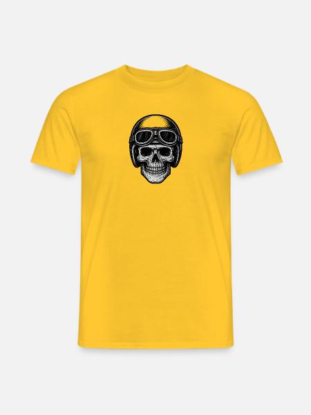 Flieger Totenschädel in schwarz-weiß - Männer T-Shirt - Gelb
