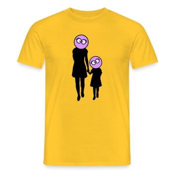 Familie Silhouette Liebe Kinder Eltern Mama Papa - Männer T-Shirt - Gelb - Vorne - AI Model Male 178 dark (178cm)