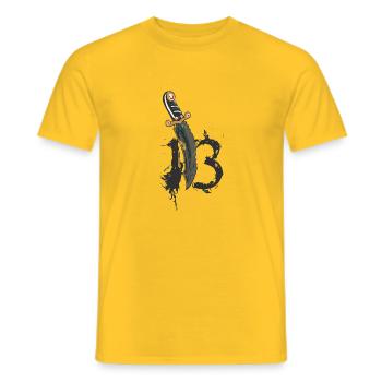 dague numero 13 couteau poignard old school - T-shirt homme - jaune - Devant - AI Model Male 178 dark (178cm)