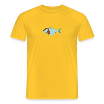 cowboy fish - Men's T-Shirt - yellow - Front - AI Model Male 178 dark (178cm)