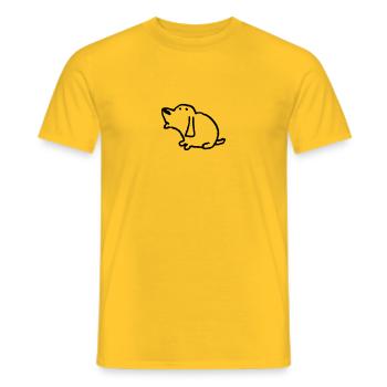 Little Dog - Men's T-Shirt - yellow - Front - AI Model Male 178 dark (178cm)