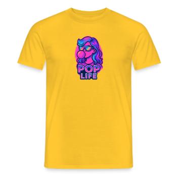 Rétro Neon Girl Bubblegum Pop Design - T-shirt homme - jaune - Devant - AI Model Male 178 dark (178cm)