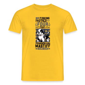 Pêche et cardigan Welsh Corgi - T-shirt homme - jaune - Devant - AI Model Male 178 dark (178cm)