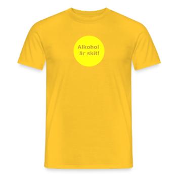Alcohol is shit(Yellow circle) - Men's T-Shirt - yellow - Front - AI Model Male 178 dark (178cm)
