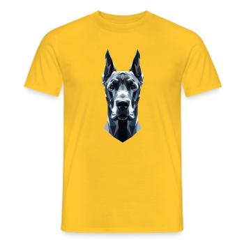Great Dane Hatz Male Saupacker Great Dane - Men's T-Shirt - yellow - Front - AI Model Male 178 dark (178cm)
