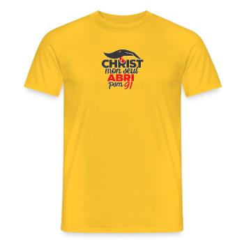Christ mon seul Abri Psaumes 91 - T-shirt homme - jaune - Devant - AI Model Male 178 dark (178cm)