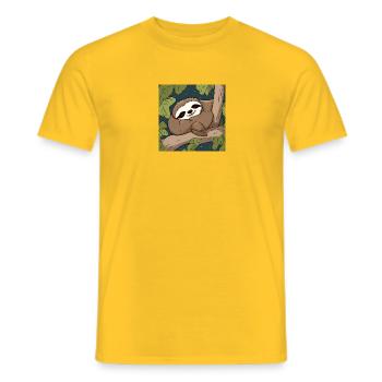 Cute sleeping sloth - Men's T-Shirt - yellow - Front - AI Model Male 178 dark (178cm)