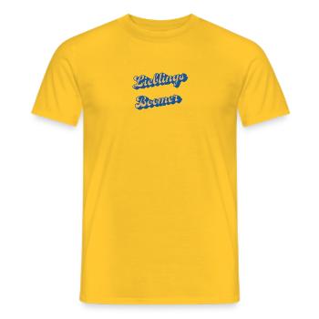 Liebings Boomer Script Logo - Männer T-Shirt - Gelb - Vorne - AI Model Male 178 dark (178cm)