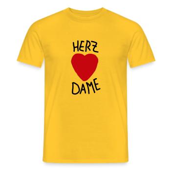 Herz Dame - Männer T-Shirt - Gelb - Vorne - AI Model Male 178 dark (178cm)
