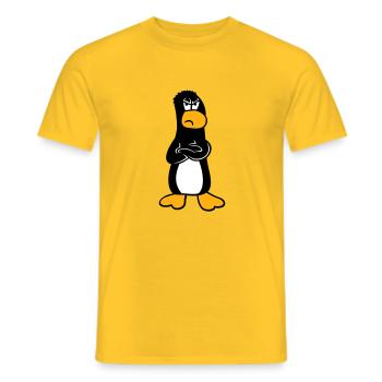 Pingouin En colère Offensé Bras croisés Aigre - T-shirt homme - jaune - Devant - AI Model Male 178 dark (178cm)