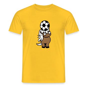 Horse Football Ball Game Header Club Fan Hobby - Men's T-Shirt - yellow - Front - AI Model Male 178 dark (178cm)