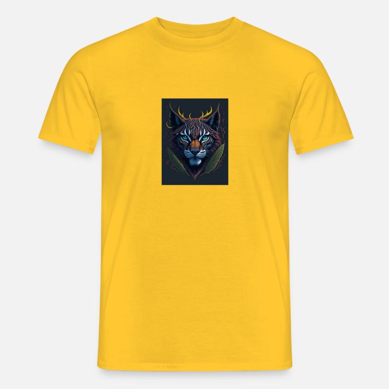 Lynx with leaf - Männer T-Shirt - Gelb